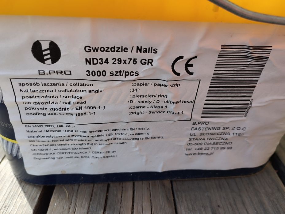 Gwoździe do gwoździarki