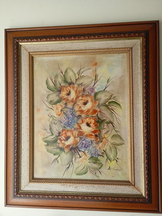 Quadro Antigo de flores