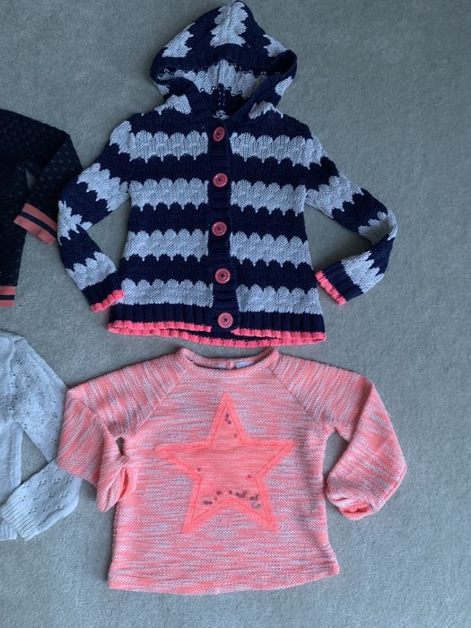 98 zestaw bluzeczki sweter rozpinany wciągane bluzka ubranka h&m f&f