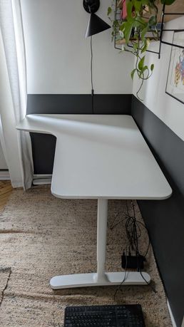 Biurko Ikea Bekant 160x110 lewe białe