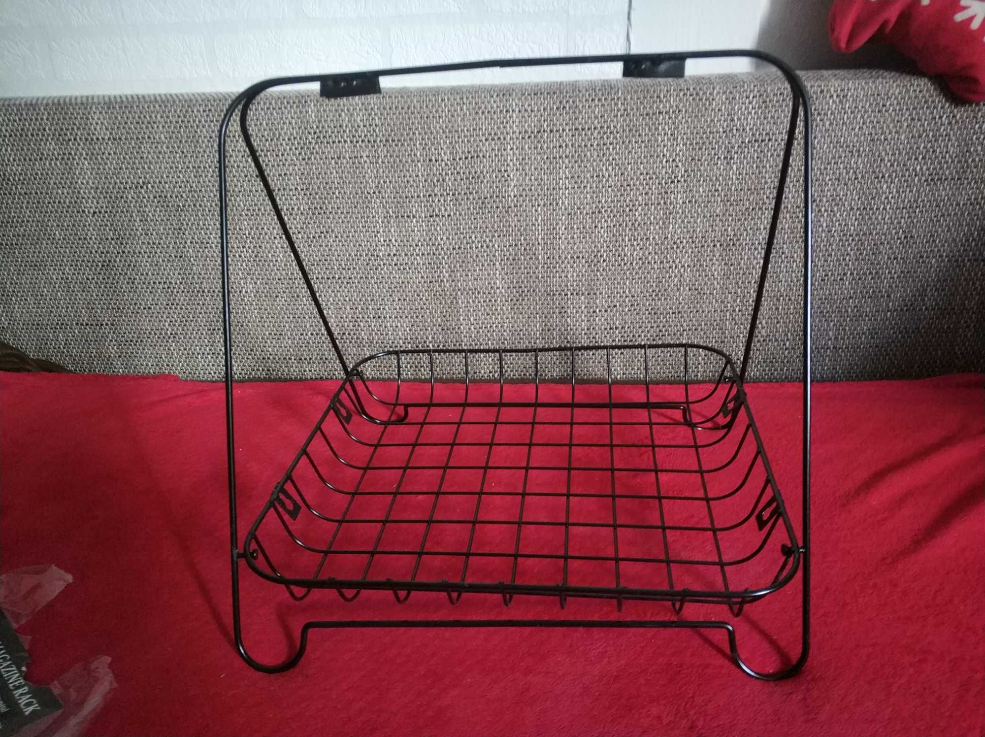 Metalowy stojak na gazety czarny vintage Retro szafka gazetnik stolik
