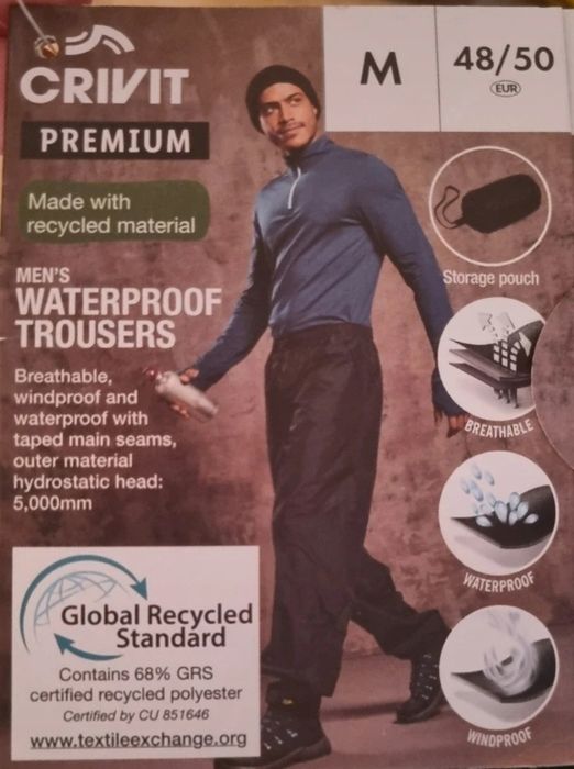 Męskie spodnie przeciwdeszczowe M