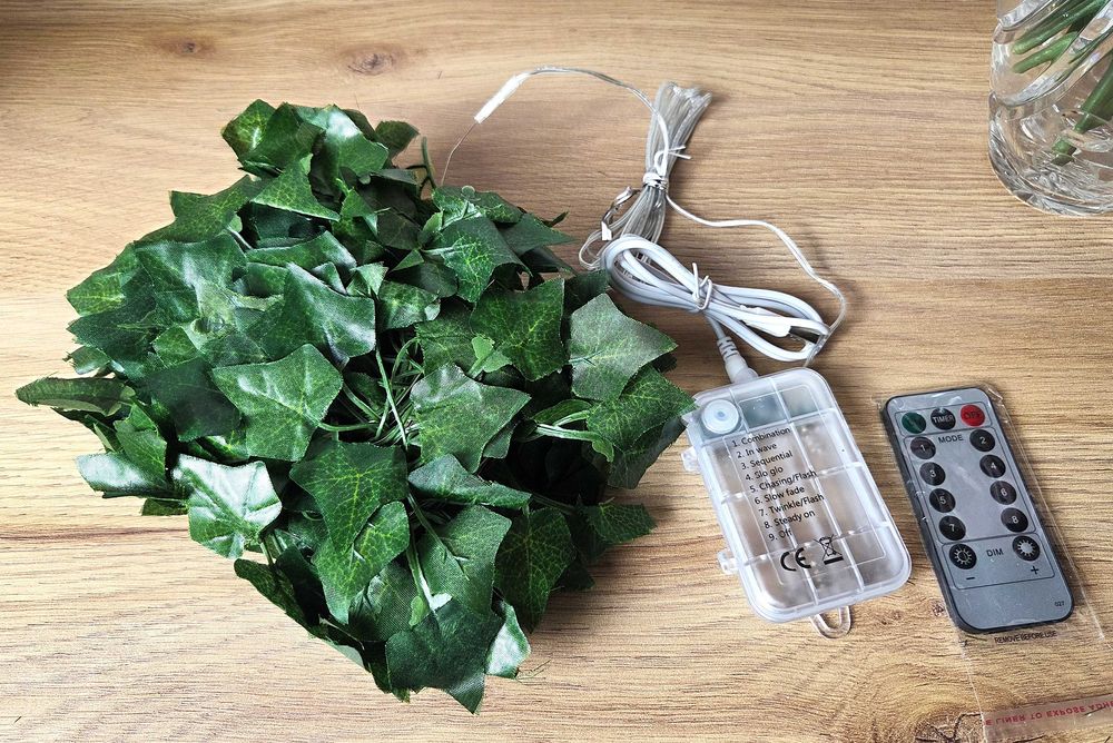 Girlanda sztuczny bluszcz z lampkami LED