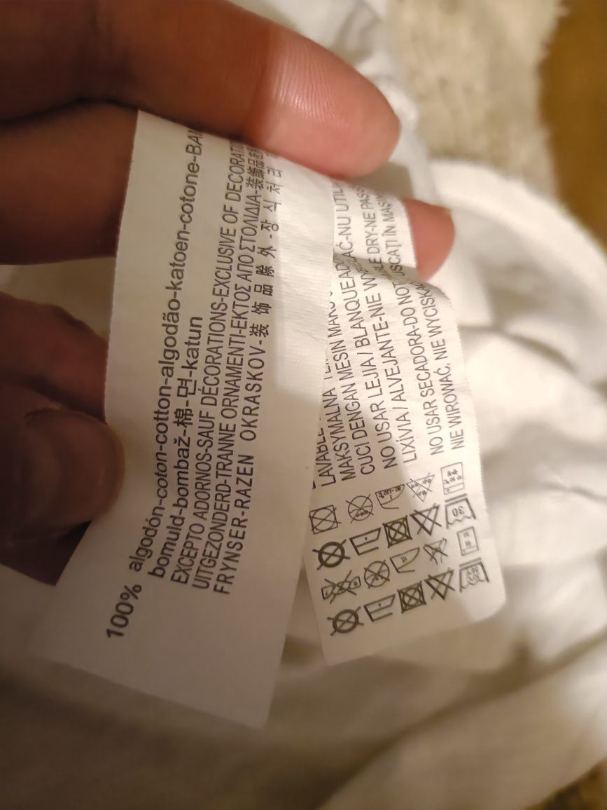 Zara girls t-shirt krótki rękaw warkocze brokat rozm 140