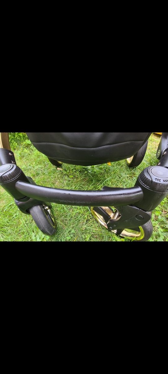 Wózek Junama Diamond Mirror gold+ fotelik cybex cloud z i-size +dodatk