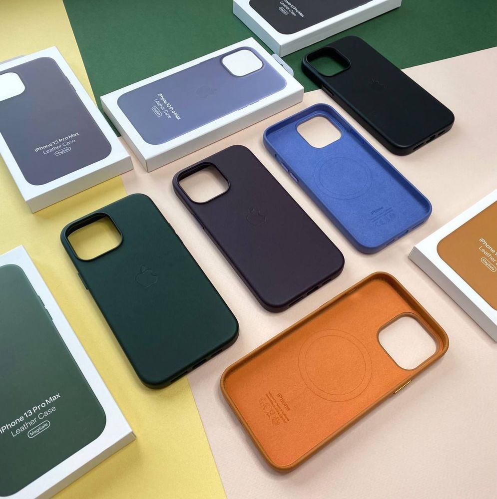 Чехол Кожаный Leather MagSafe iPhone 13 Pro Max Про Макс  с Анимацией