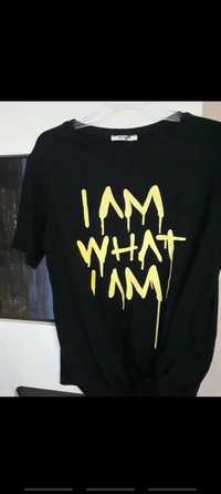 T shirt Zara M czarny napisy