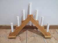 Drewniany stroik ze świeczkami lampki adwentowe świąteczne