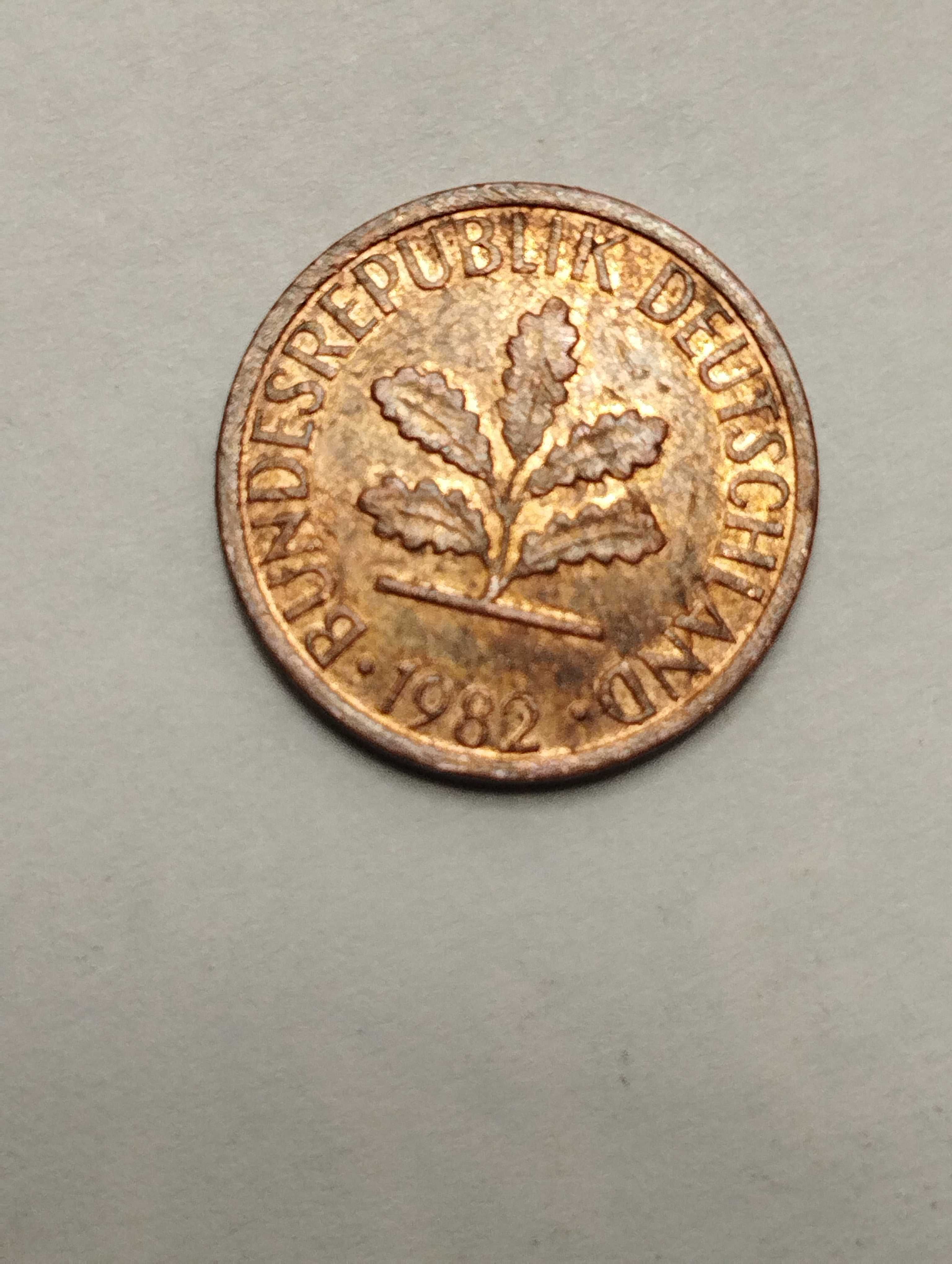 Sprzedam monetę Niemcy 1 pfennig 1982r. D stan dobry