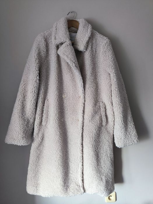 Płaszcz Teddy miś baranek Mohito XL oversize jesień must have