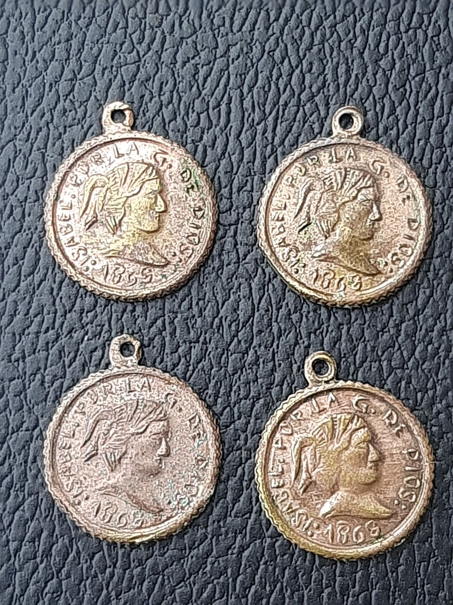 Antigas Medalhas da Rainha Isabel de Espanha Ano 1868