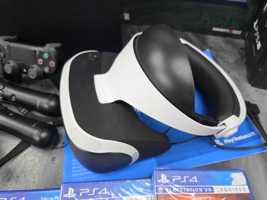 NA BOGATO Konsola PS4 500GB Gogle VR 2x Move Kamera 4 gry VR Gwar 6
