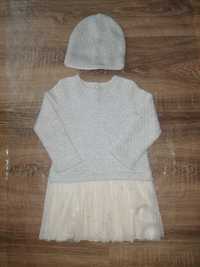 Платье  нарядное на рост 104 см (3-4 года) и шапочка