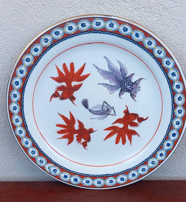 Dois pratos desenhos chineses RIVITEX fabricados em Macau