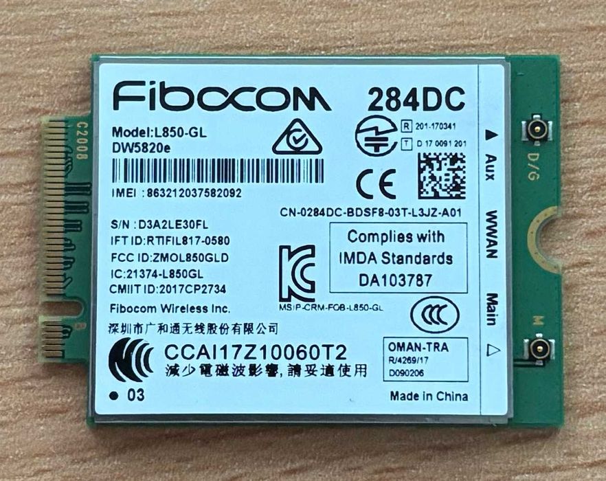 Modem WWAN LTE Fibocom DW5820e L850e-GL DELL sprawny