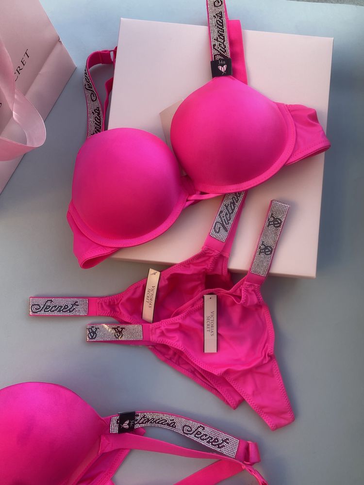 Розпродаж! 36В Комплект Victorias Secret рожевий Белье виктория сикрет