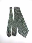 Zielony krawat jedwabny paisley n35
