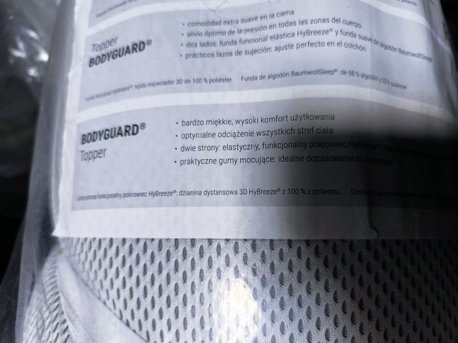 90x200 Topper Nowy Niemiecki Materac nawierzchniowy BodyGuard Bett1