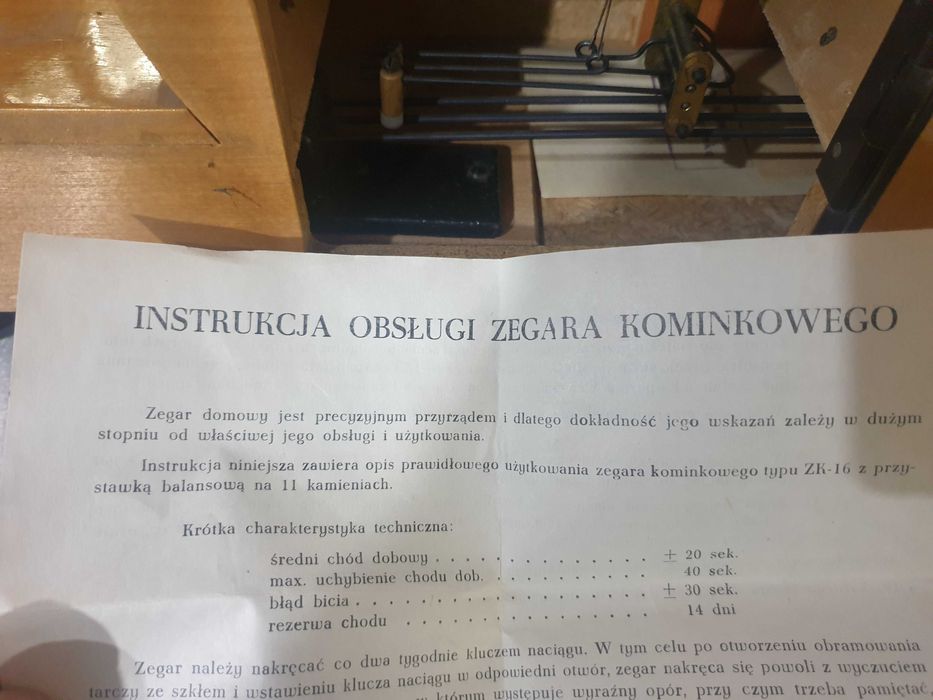 Zegar kominkowy metron KLOS/b 1967