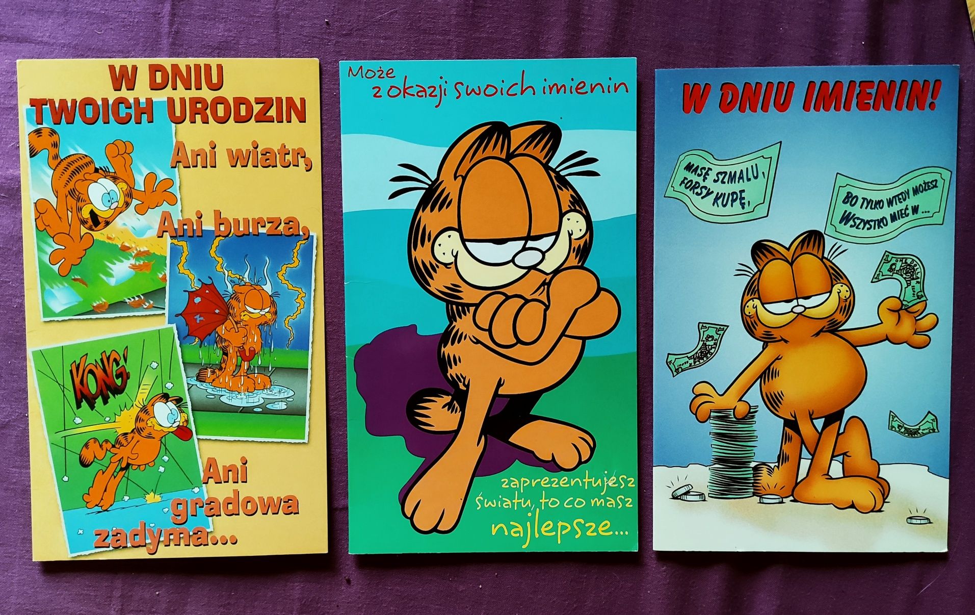 6 kartek pocztowych z Garfieldem bez obiegu, czyste