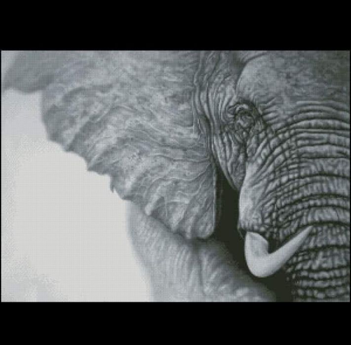 Słoń. Haft krzyżykowy