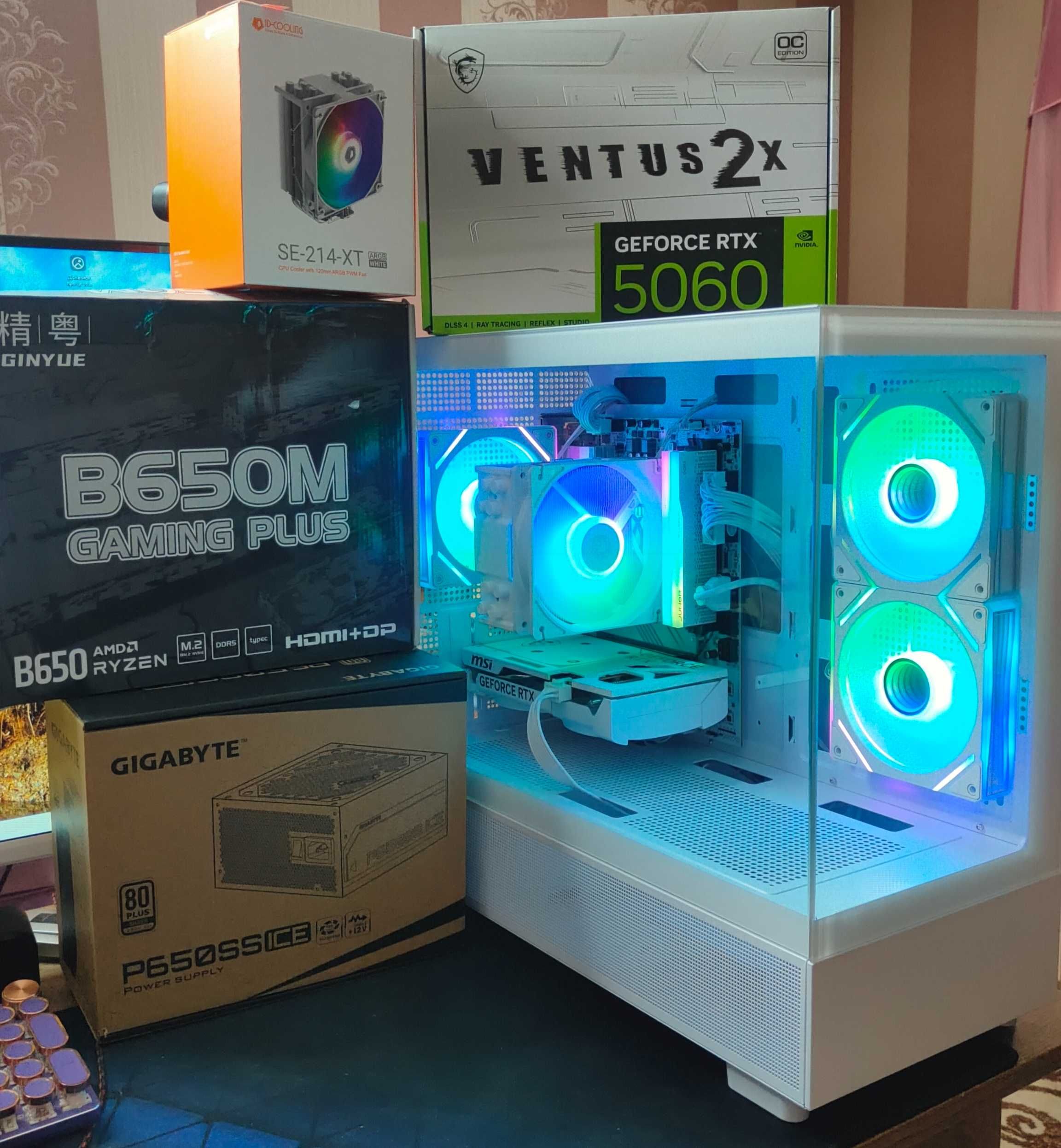 RTX5060 R5 8400F ОЗУ 32G Новий Ігровий Комп'ютер Системний блок ARGB