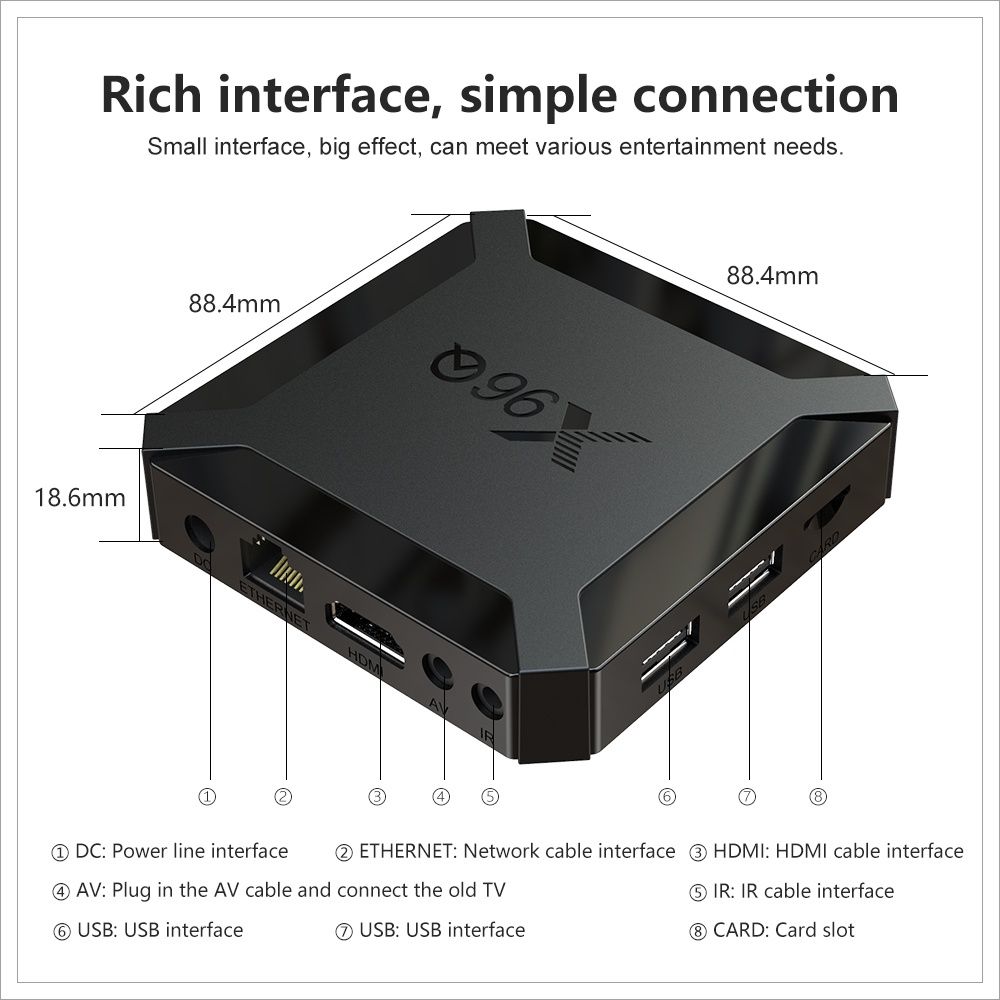 Смарт приставка, Allwinner H313, Smart TV X96Q. 2/16гб