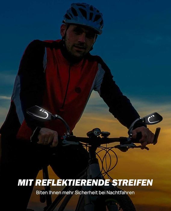 ISSYZONE Lewe lusterko rowerowe lusterko wsteczne na kierownicę, 1szt.