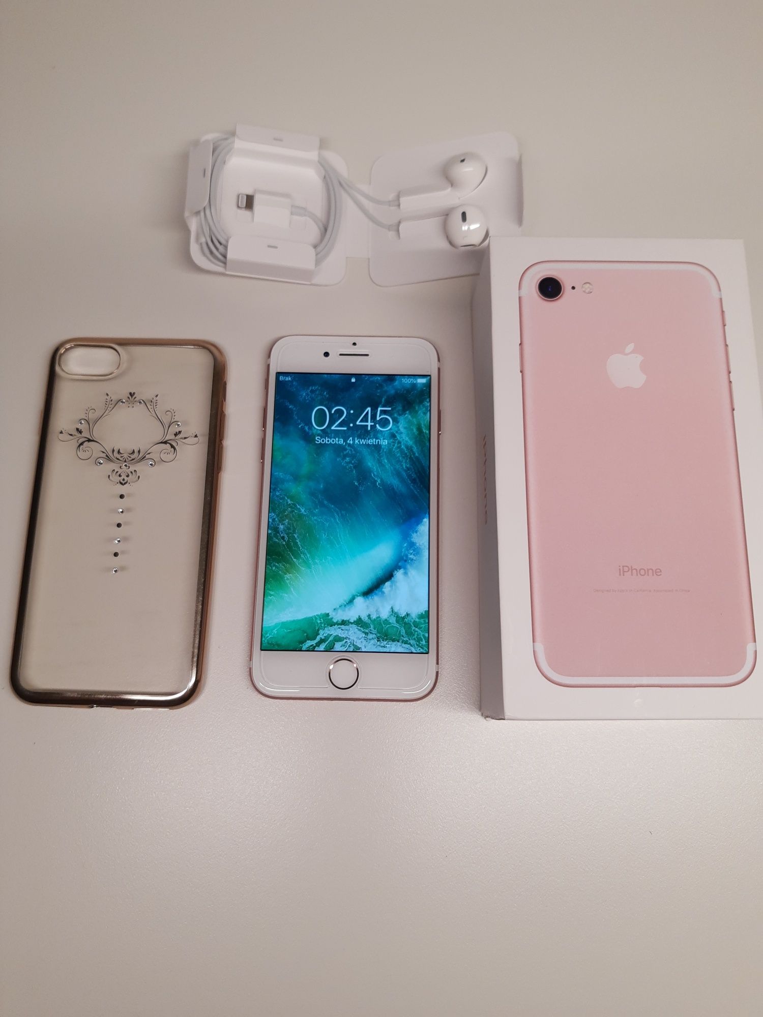 iPhone 7 32GB pink różowy jak nowy bez rys komplet pudełko ładowarka