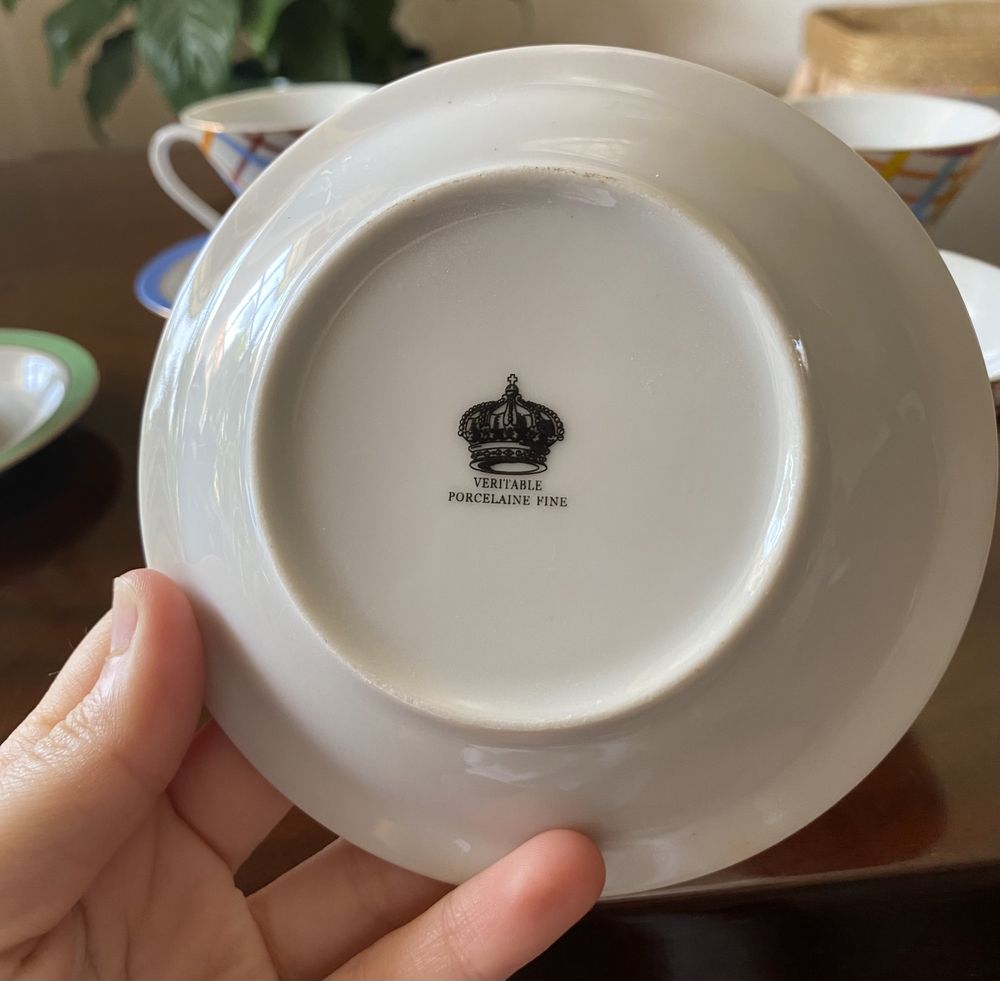 Conjunto 6 chávenas de café em porcelana fina