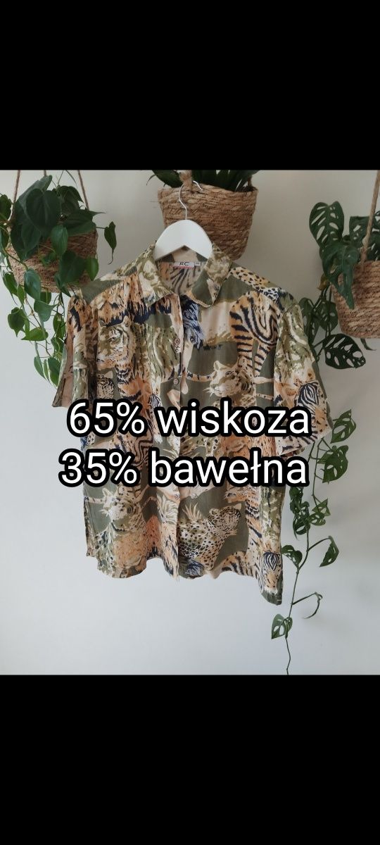 Wiosenna, letnia, zwiewna koszula, w tygrysy, zwierzęcy print, kolory