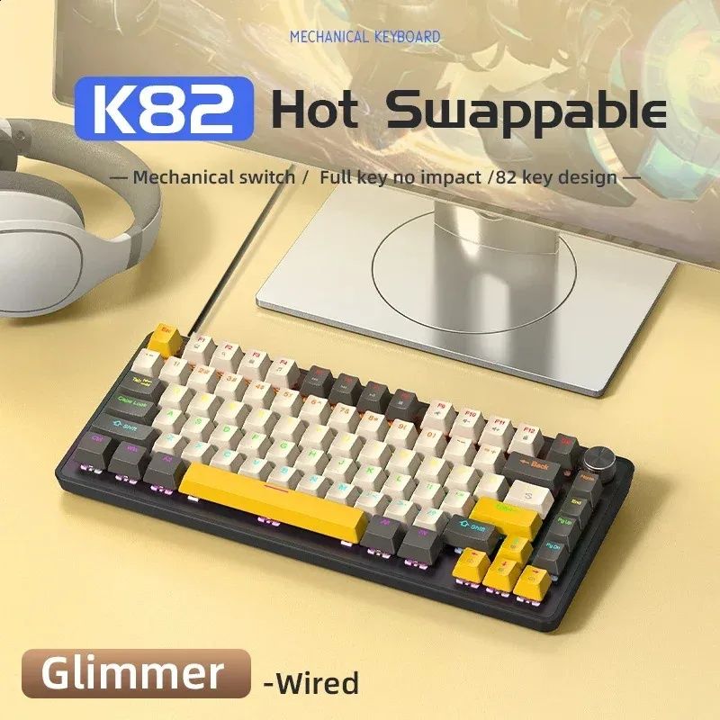 Ігрова механічна клавіатура APAYADO K82 | Red Switch | RGB