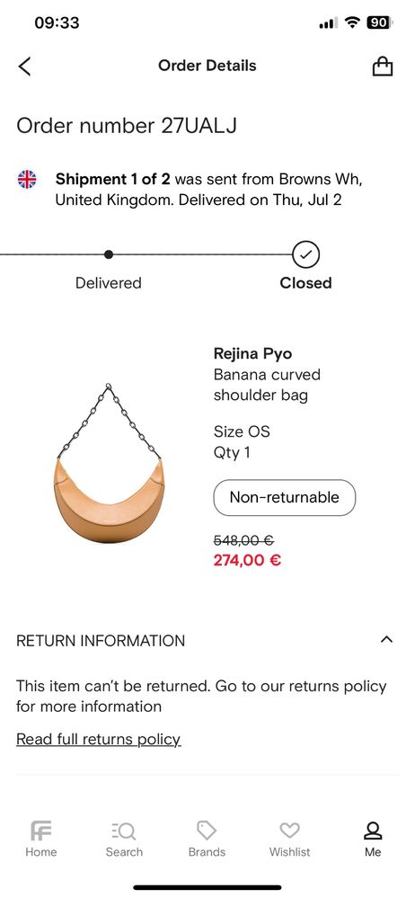 Сумка Rejina Pyo Banana bag