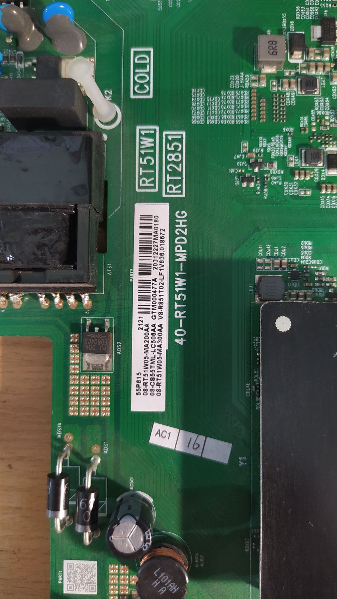 Плата main ТВ TCL 55p615