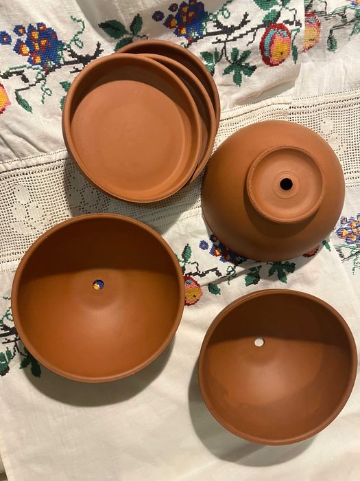 Горщики для фіалок з підвазонниками.2 штуки. Глина. Кераміка.Терракота