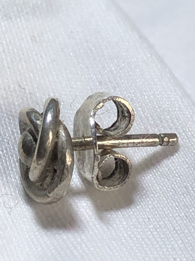 Kolczyk vintage wkrętka kwiatek, srebro 925