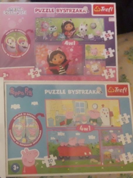 Puzzle 3+ gabi i świnka peppa trefl 4w1