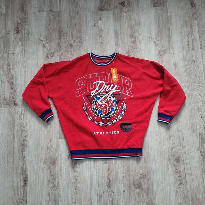 bluza boxy czerwona bejsbolowka vintage ameryka superdry vintage