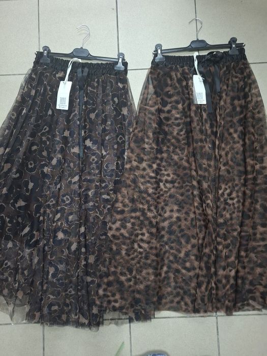 Spódnica panterka z siateczki,midi