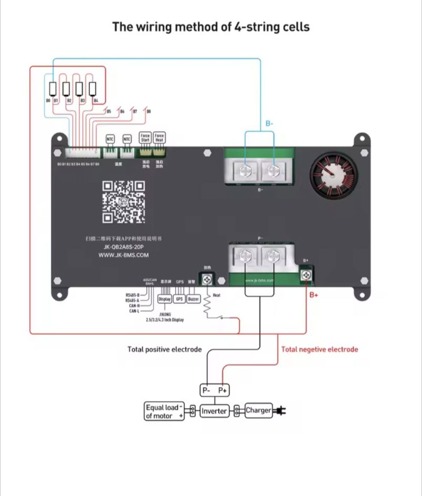 Інверторна BMS Jikong BMS JK-PB2A16S20P 200/350A смарт БМС