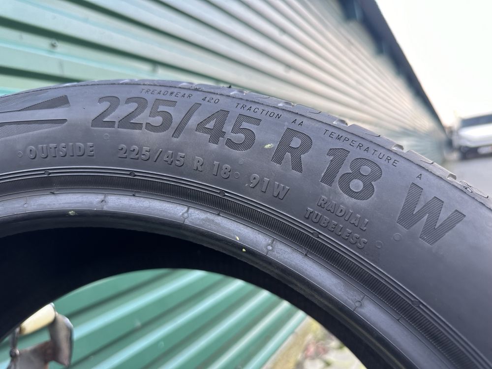 Літні шини 225/45R18 Continental EcoContact6 (2020рік) 6+мм 2/4шт