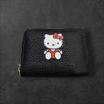 Mały, czarny portfel z motywem Hello Kitty