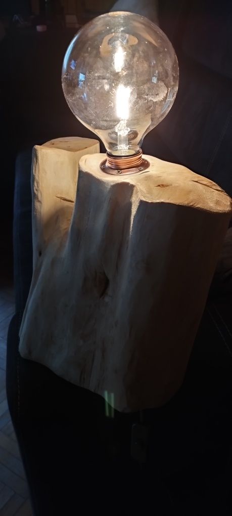 Lampka loft eko lite drewno praca ręczna
