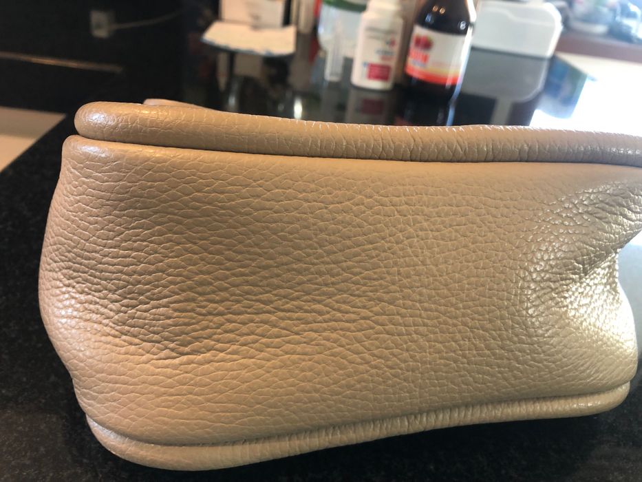 Torebka beżowa skóra naturalna mini kuferek nowa