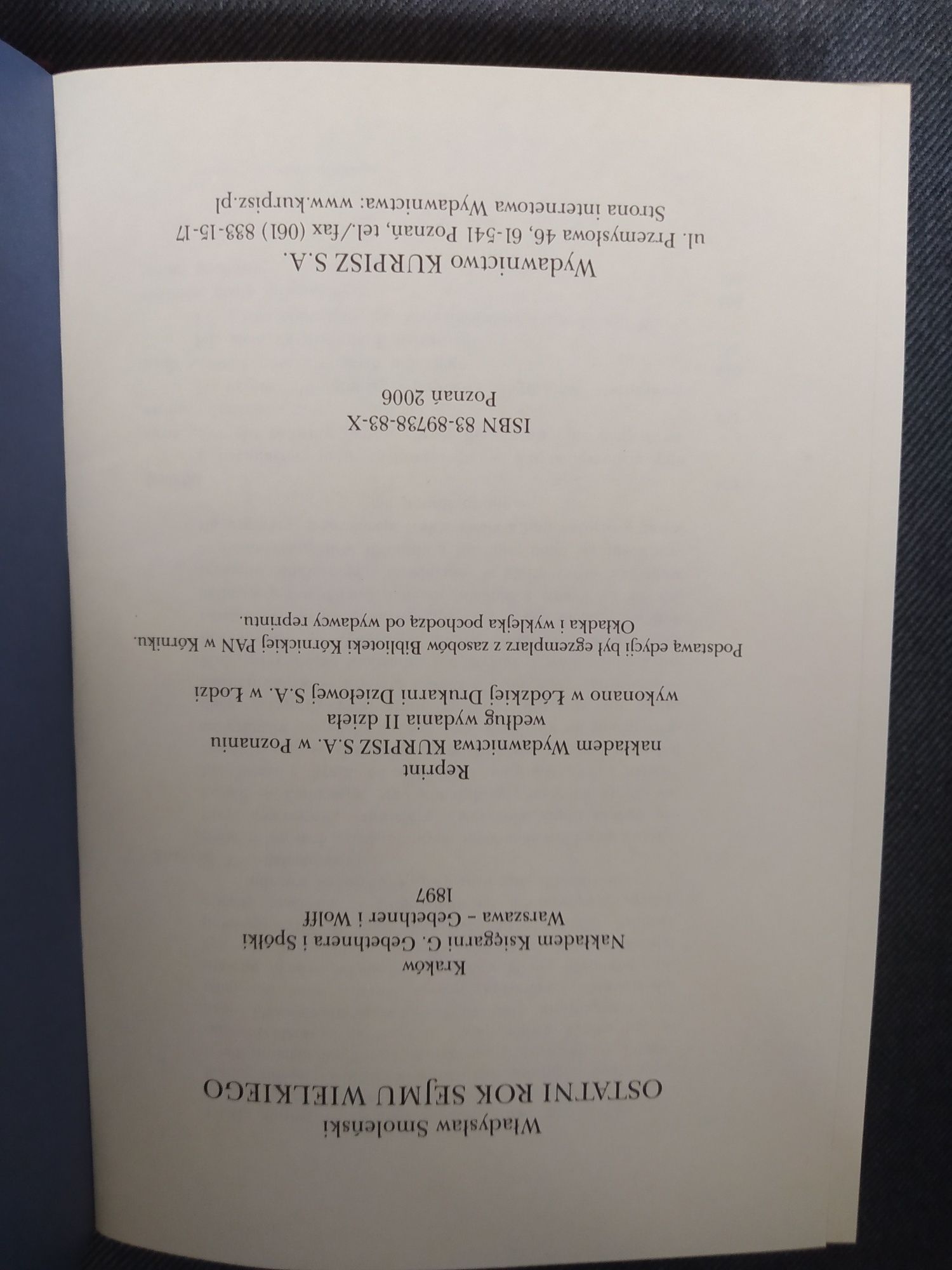 Ostatni rok Sejmu Wielkiego, Władysław Smoleński