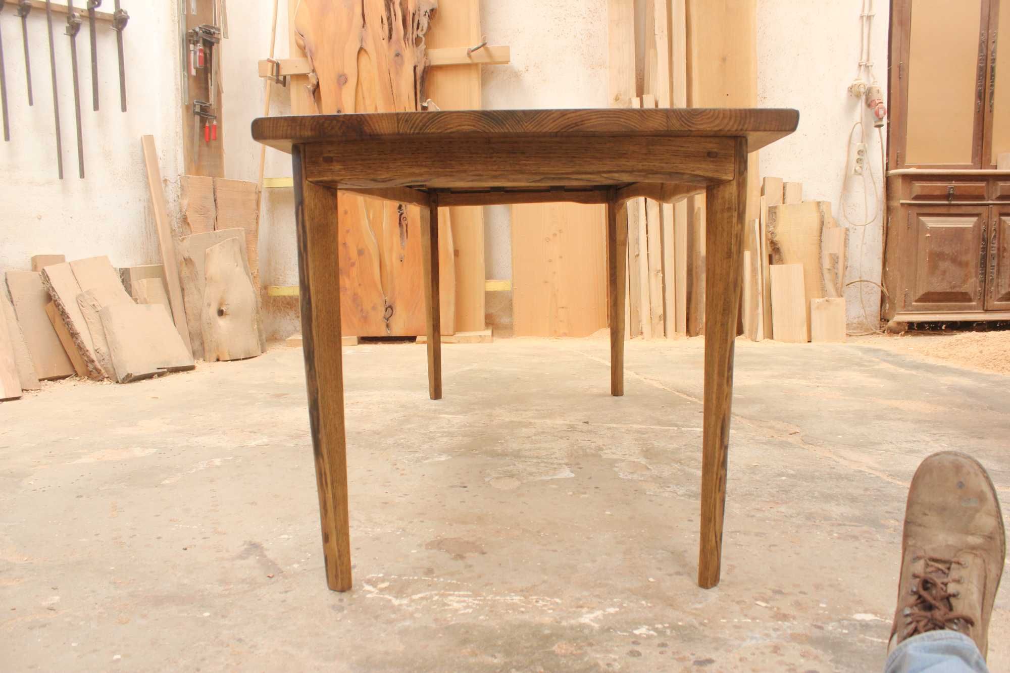 Mesa de Castanho Maciça borda orgânica 175x80 (ou á medida)
