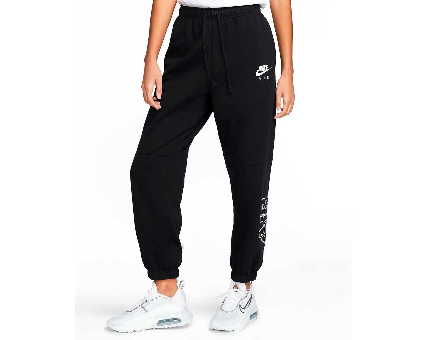 Damskie spodnie dresowe Nike Air czarne: różne rozmiary