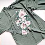 Bluzka damska kimono oversize nietoperz kwiaty khaki XL