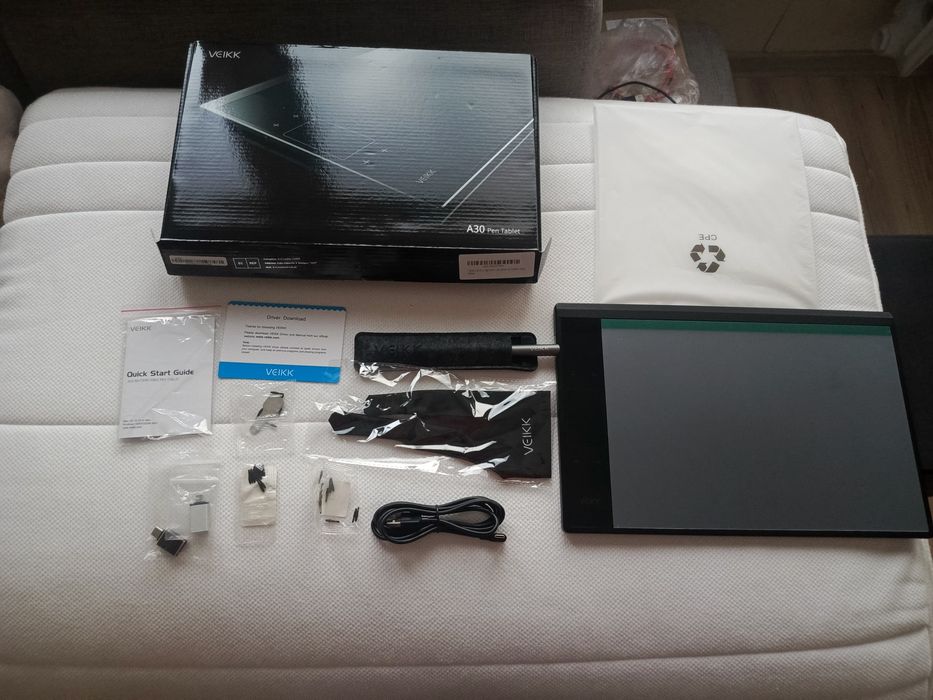 Nowy 10x6 cali dotykowy tablet graficzny: Veikk A30-pełny komplet