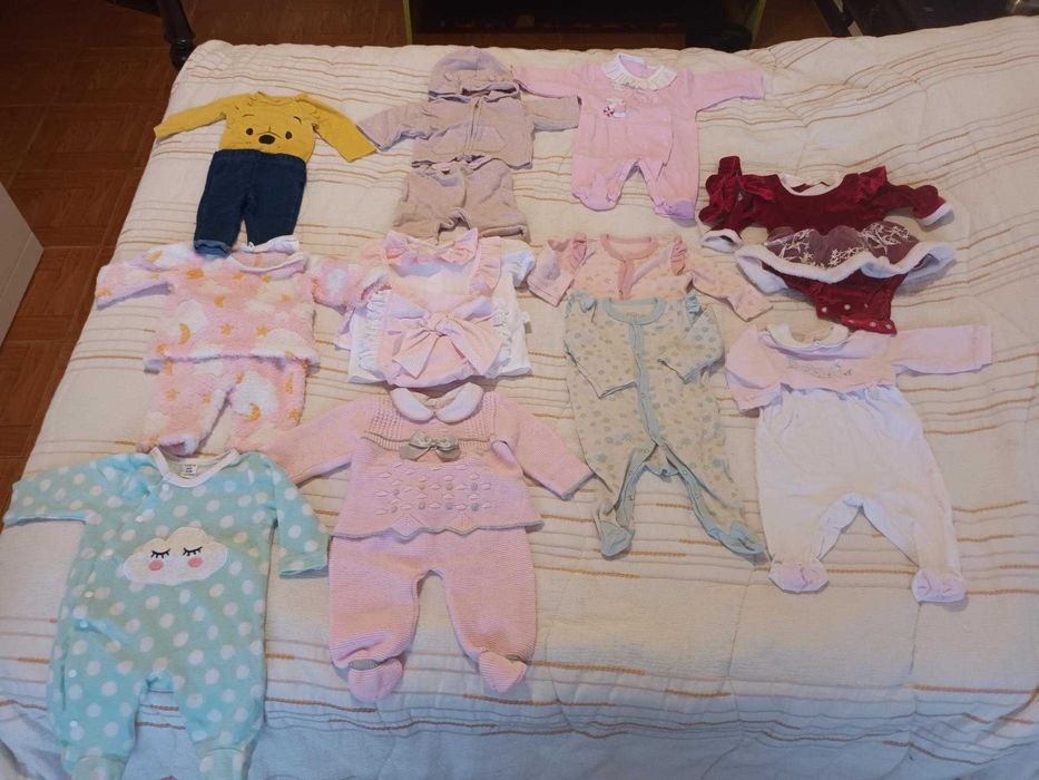Lote 11 peças roupa bebé menina dos 0 meses aos 3 meses